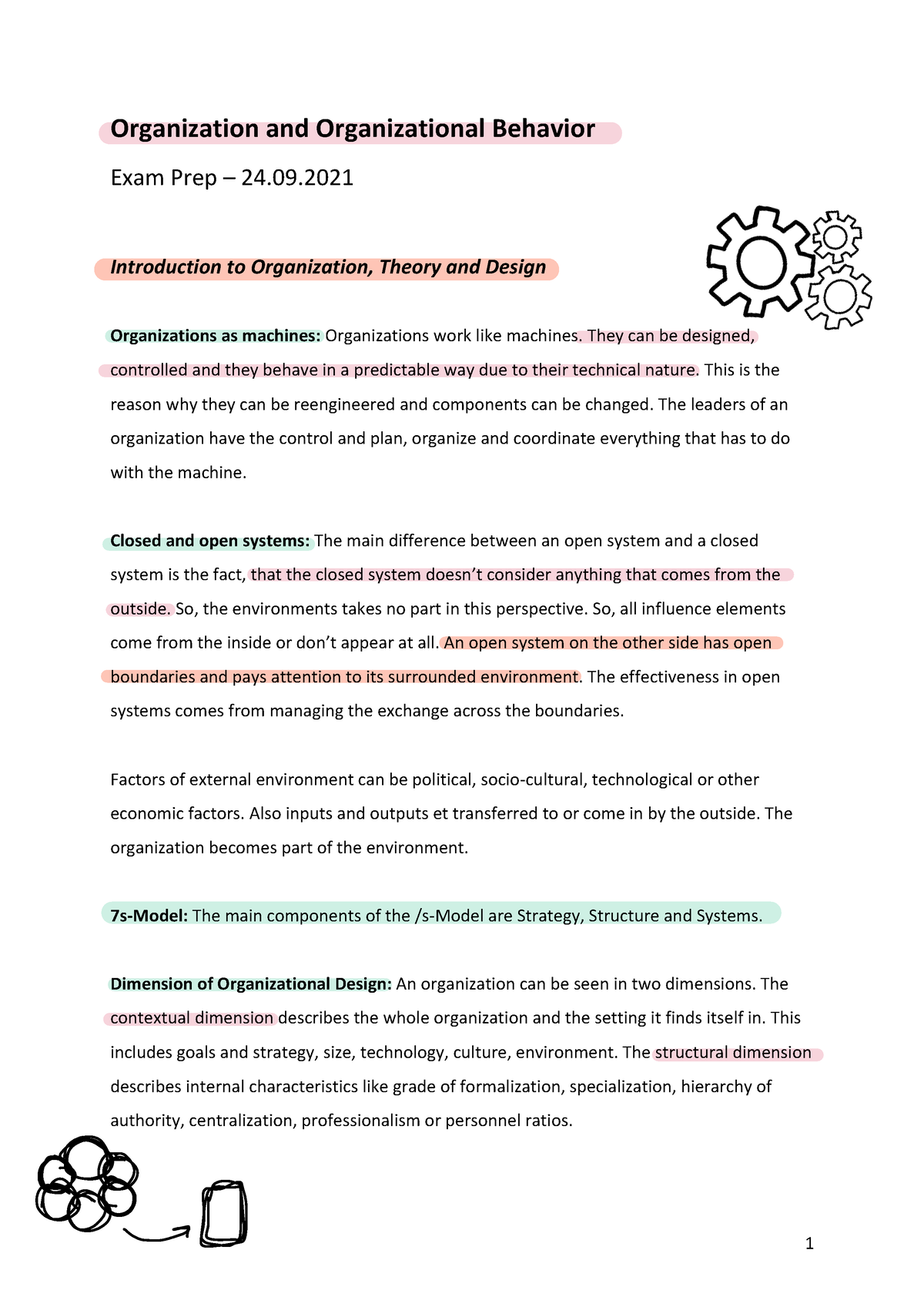 Organizational Studies Summary - Organization And Organizational ...