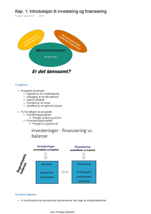 Løsningsforslag Arbeidskrav 1H22, Investering Og Finansiering - Nytt ...