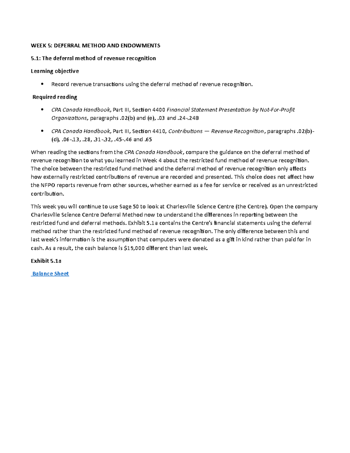 WEEK 5 - WEEK 5: DEFERRAL METHOD AND ENDOWMENTS 5: The deferral method ...