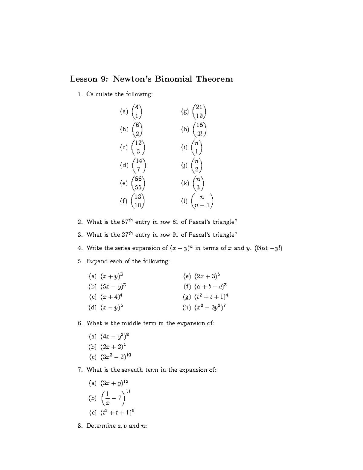 09 Binom Thm Assignment Fall Term 18 Lesson 9 Newton S Binomial Theorem Calculate The Studocu 09 Binom Thm Assignment Fall Term 18 Lesson 9 Newton S Binomial Theorem Calculate The Studocu