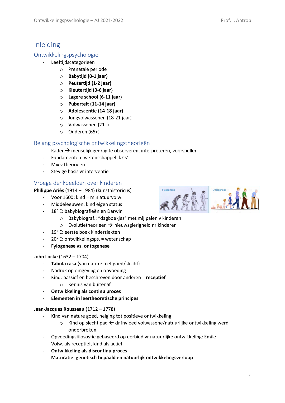 Samenvatting 2022 - Inleiding Ontwikkelingspsychologie ...