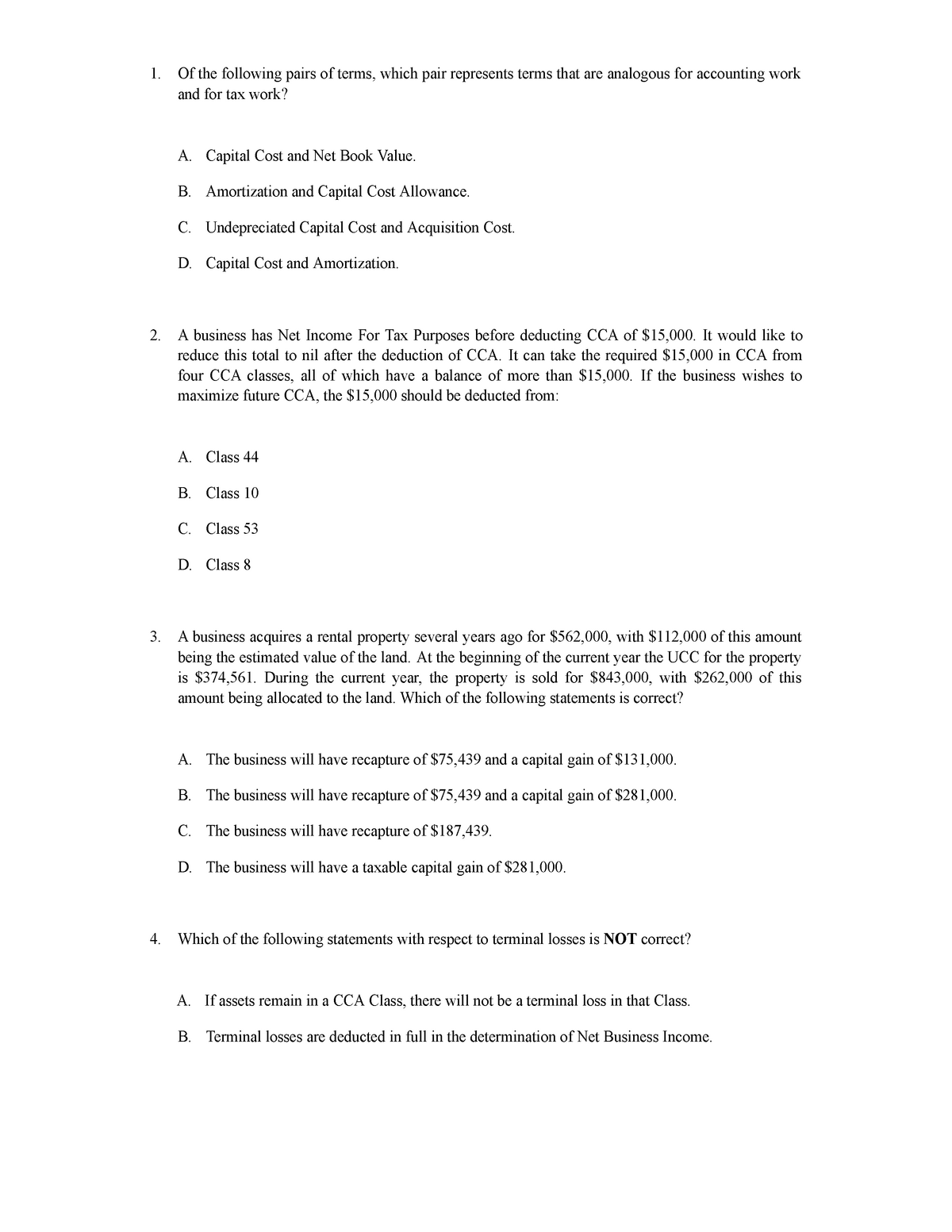 ACCT226 MCQ and Answer Chapter 5 4 Of the following pairs of terms