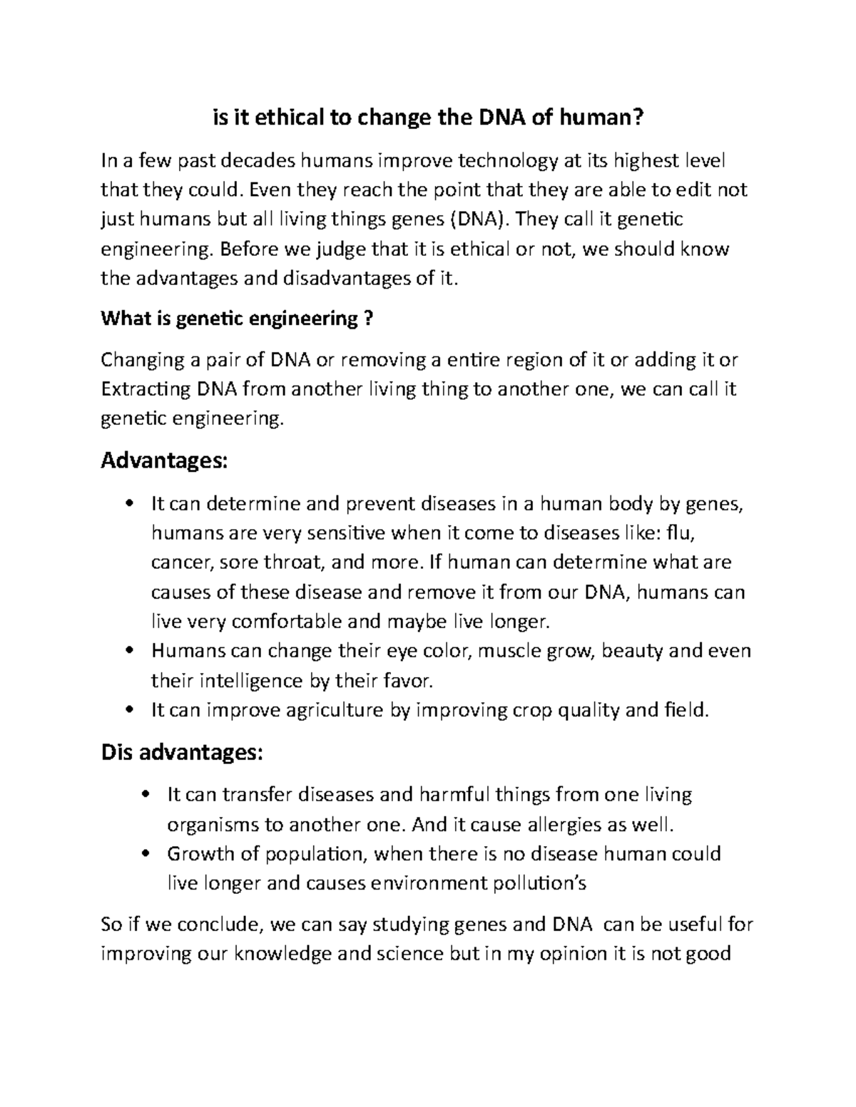 Is it ethical to change the DNA of human - Even they reach the point ...