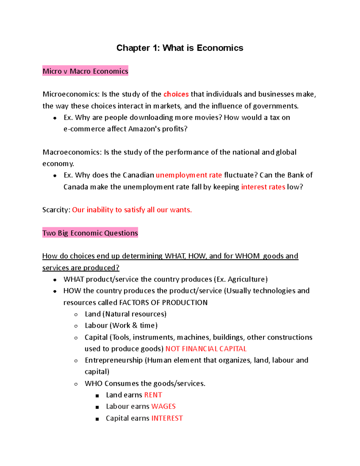 Chapter 1 What Is Economics - Chapter 1: What Is Economics Micro V ...