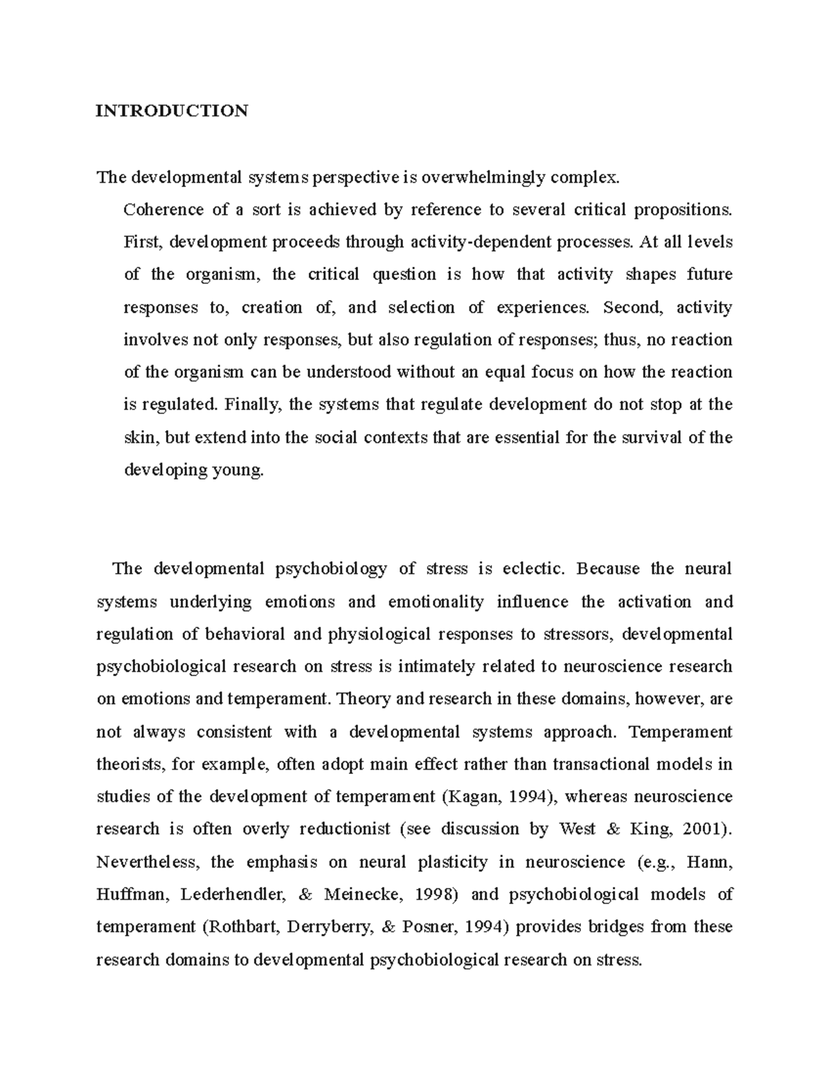 Psychology IM 17 The developmental psychobiology of stress is