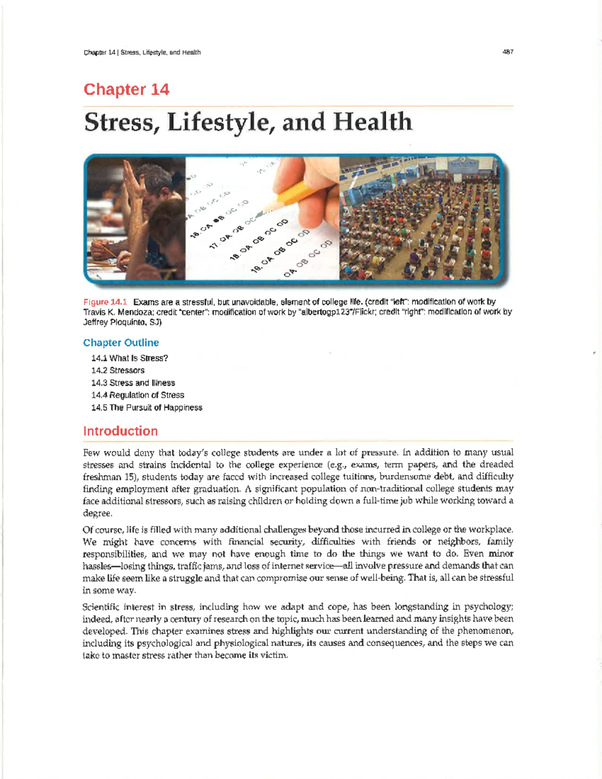 Chapter 14 - Textbook pages - Chapter 14 Stress, Lifestyle, and Health ...