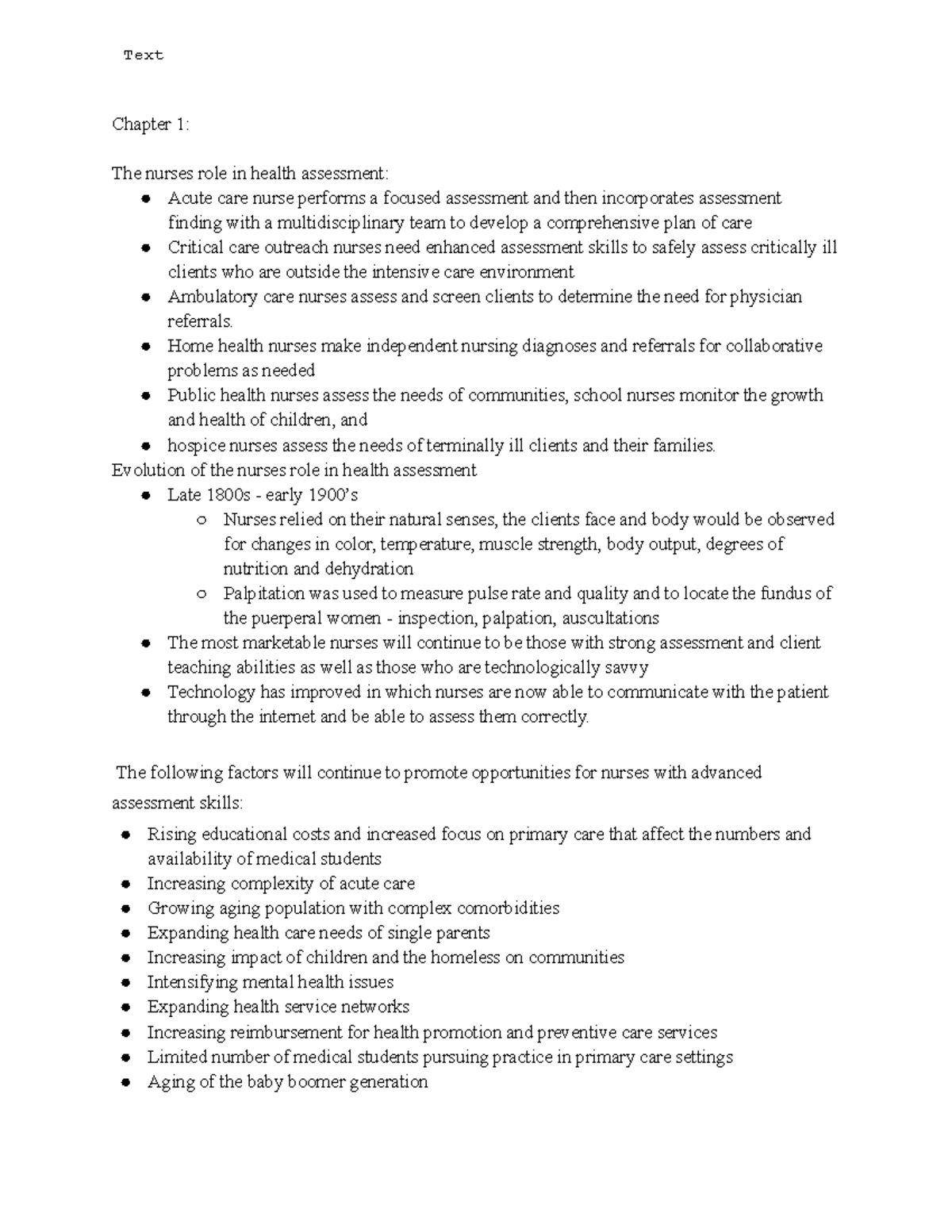 Holistic Health Assessment Across the Lifespan NURS 3320 - Chapter 1 ...