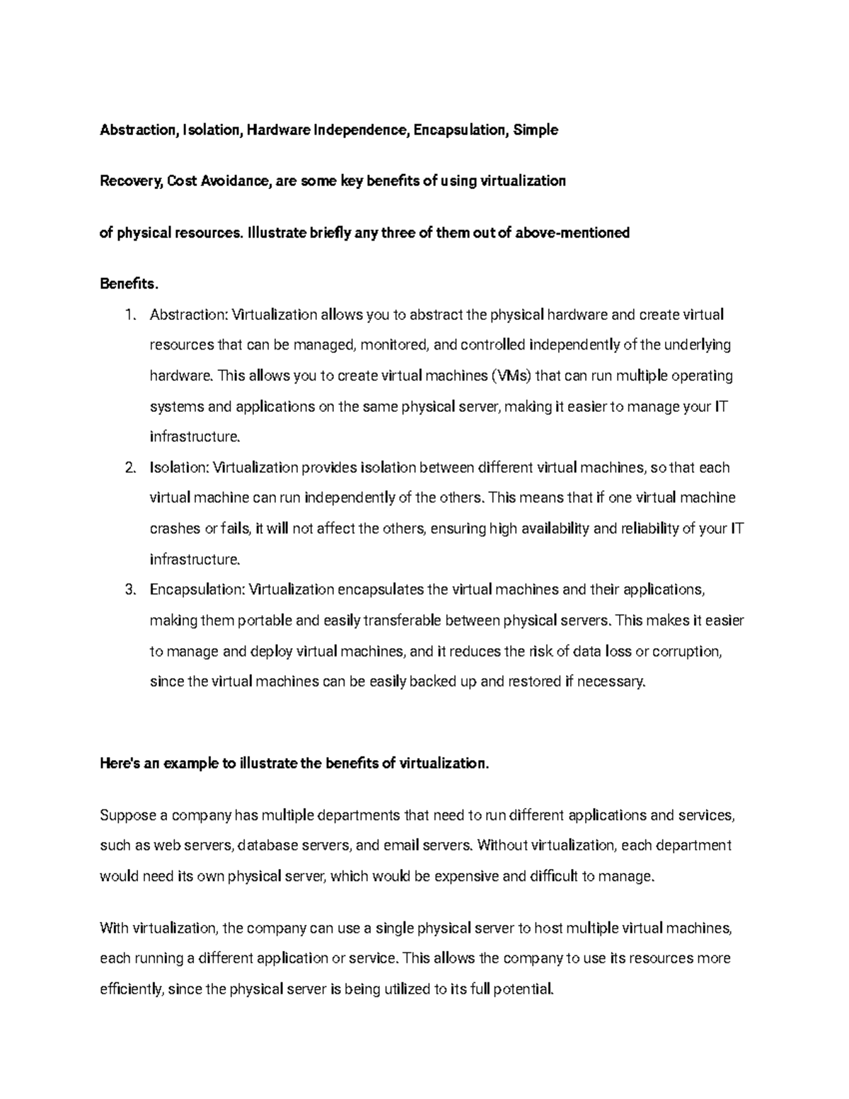 Assignment 1 (part 6) - Abstraction, Isolation, Hardware Independence 