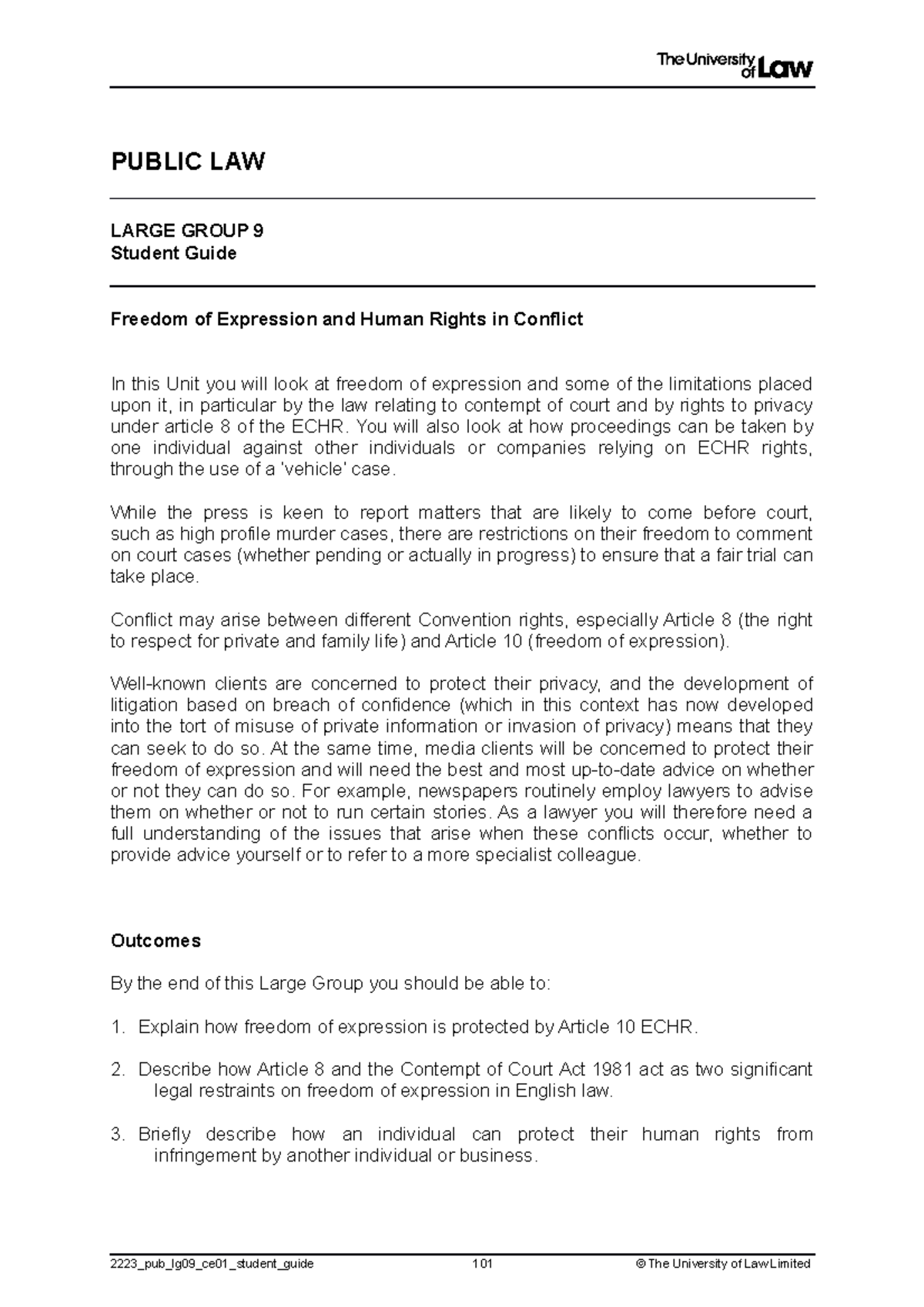2223 pub lg09 ce01 student guide - PUBLIC LAW LARGE GROUP 9 Student ...