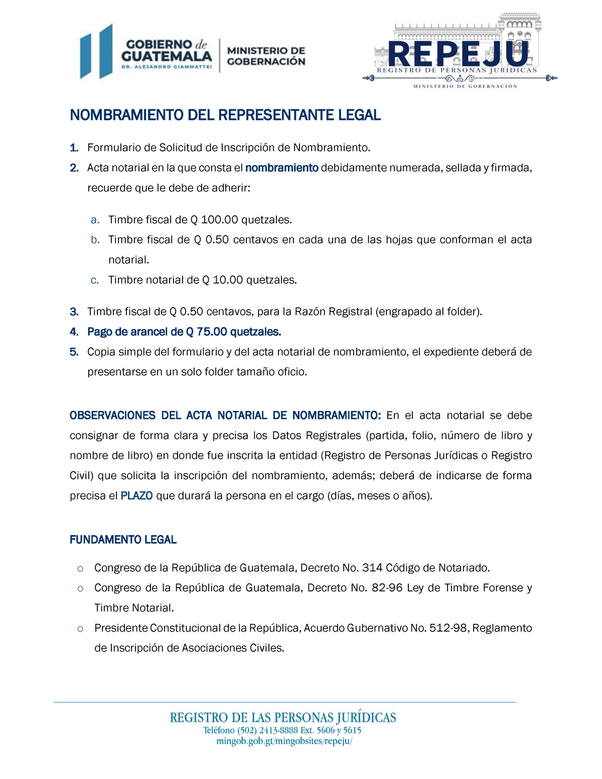 Requisitos De Inscripcion De Nombramiento Nombramiento Del