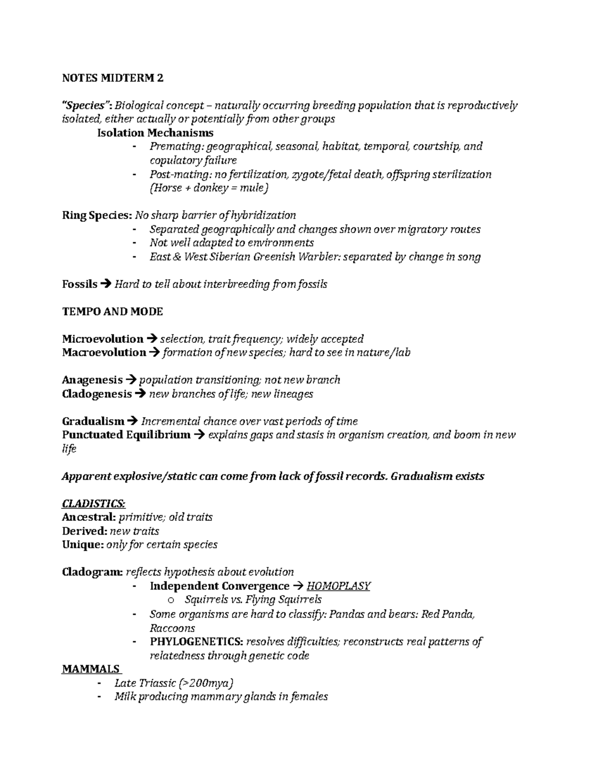 BIO ANTH Notes PT 2 - Exam 2 study guide - Biological Anthropology ...