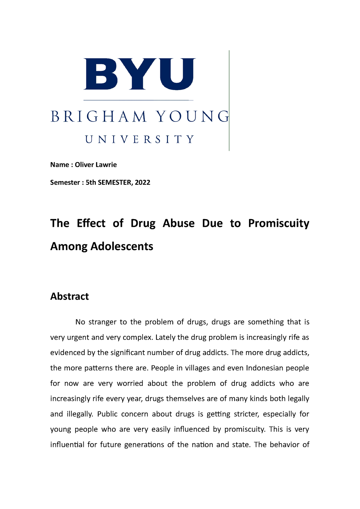 literature review on effect of drug abuse