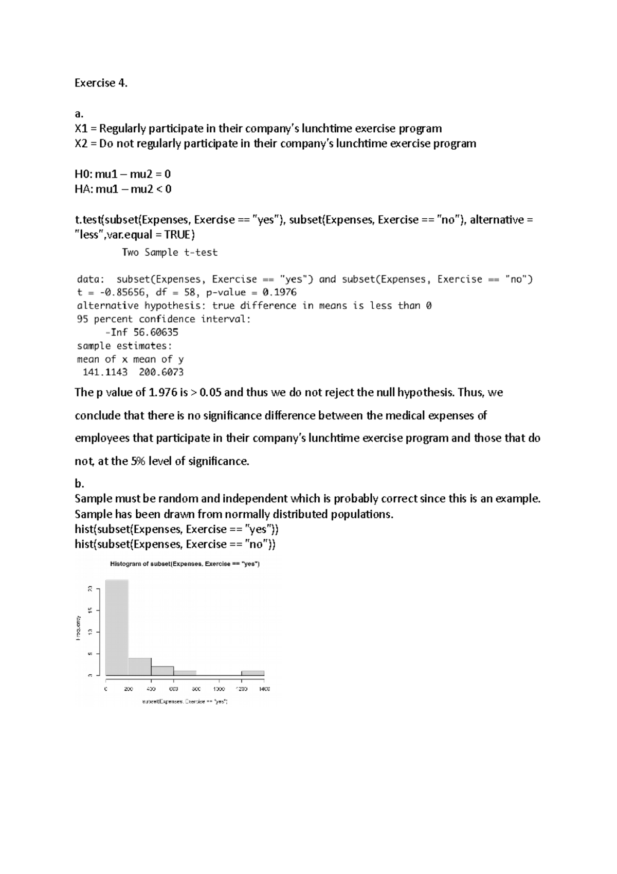 T4 - Tutorial 4 r code and question answers. received full marks ...