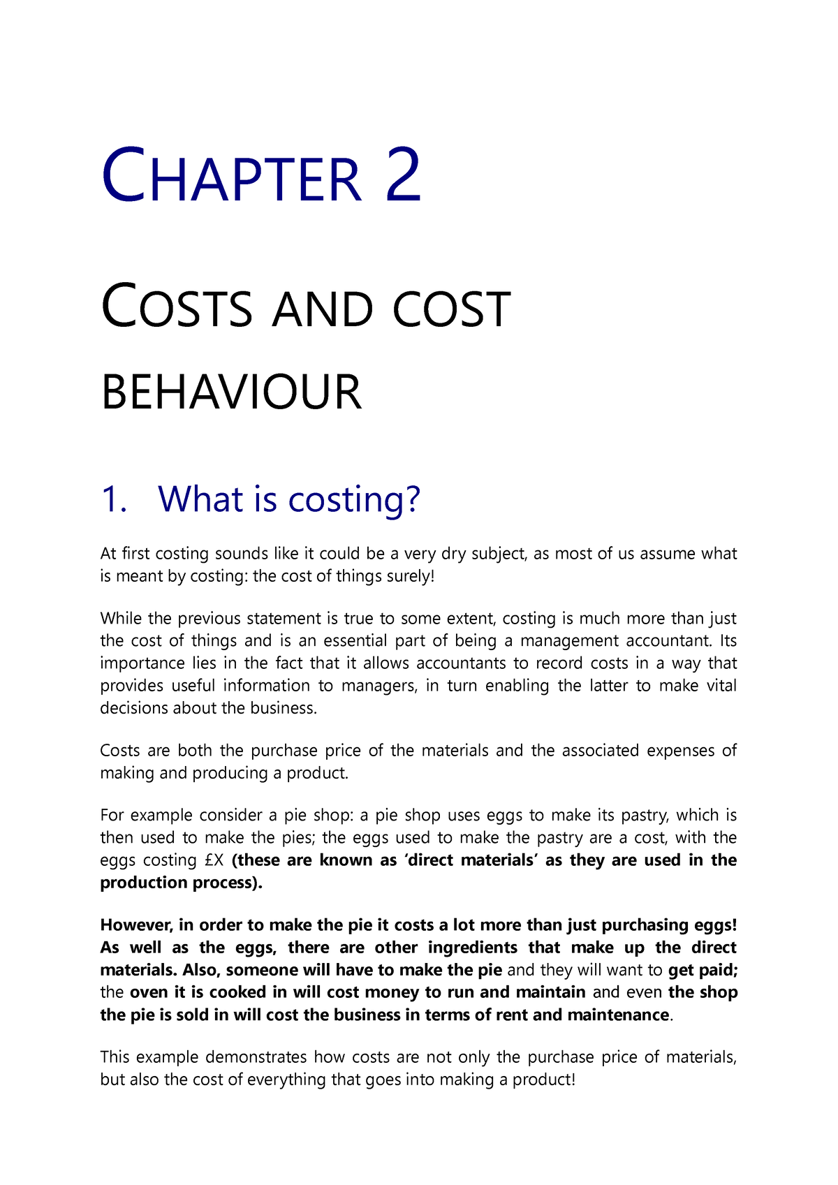 Ba2chapter 2 - Tybccccbbjkkooo - CHAPTER 2 COSTS AND COST BEHAVIOUR 1 ...