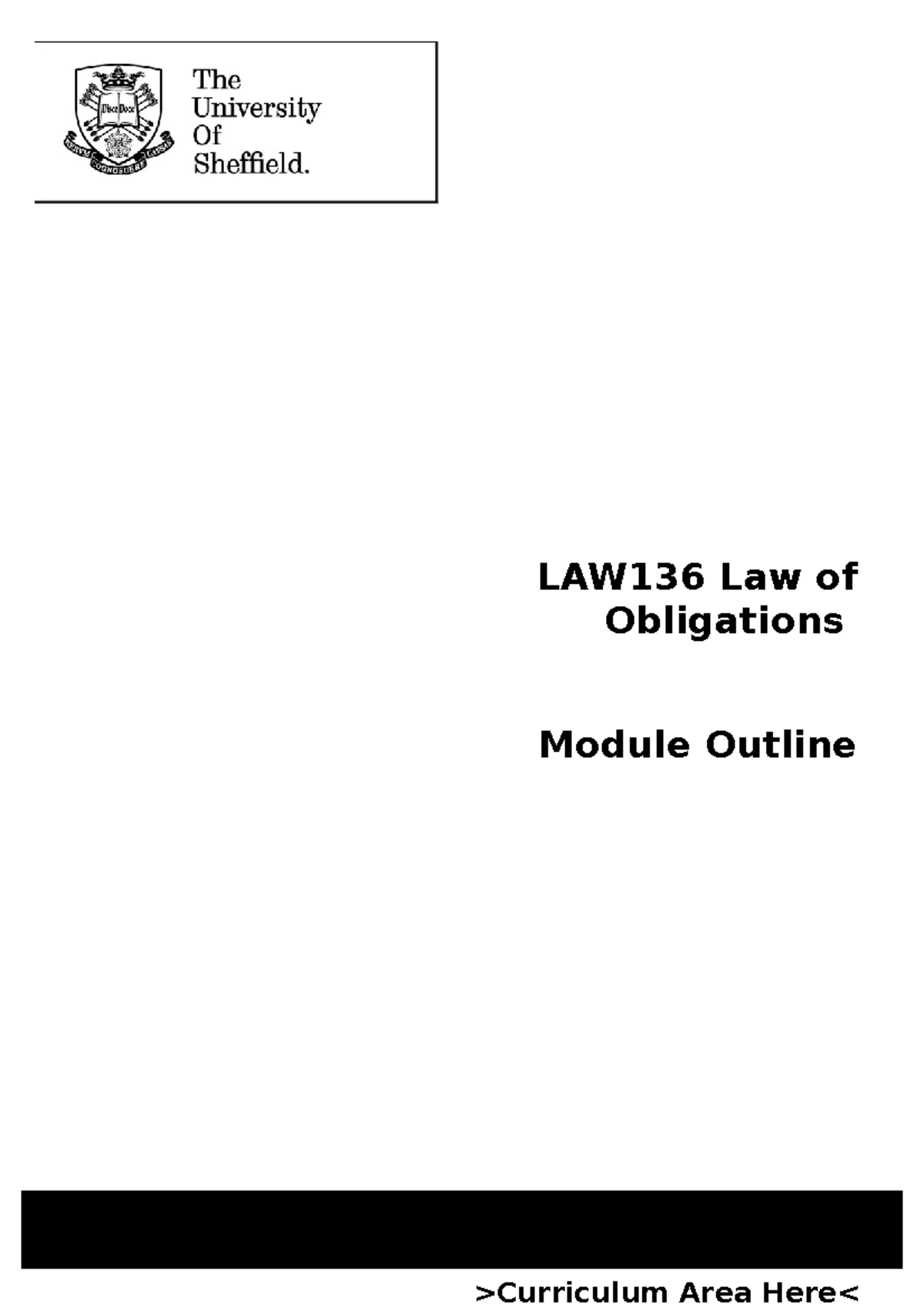 Obligs 2020-21 Module outline (1) - School of Law LAW136 Law of ...