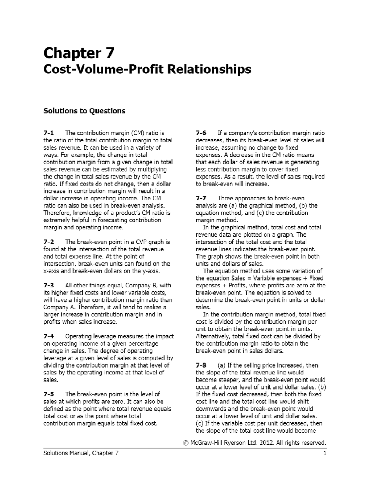 Chapter 7 Cvp Analysis Iii Cost Benefit Analysis Studocu Chapter 7 Cvp Analysis Iii Cost Benefit Analysis Studocu
