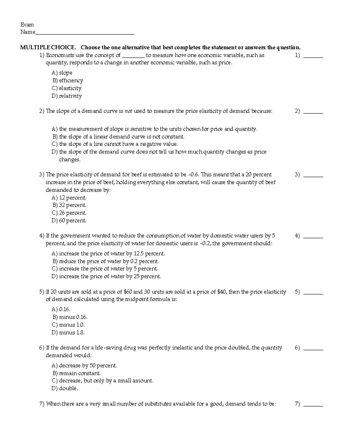 Topic 3 MCQ - Exam Name___________________________________ MULTIPLE ...