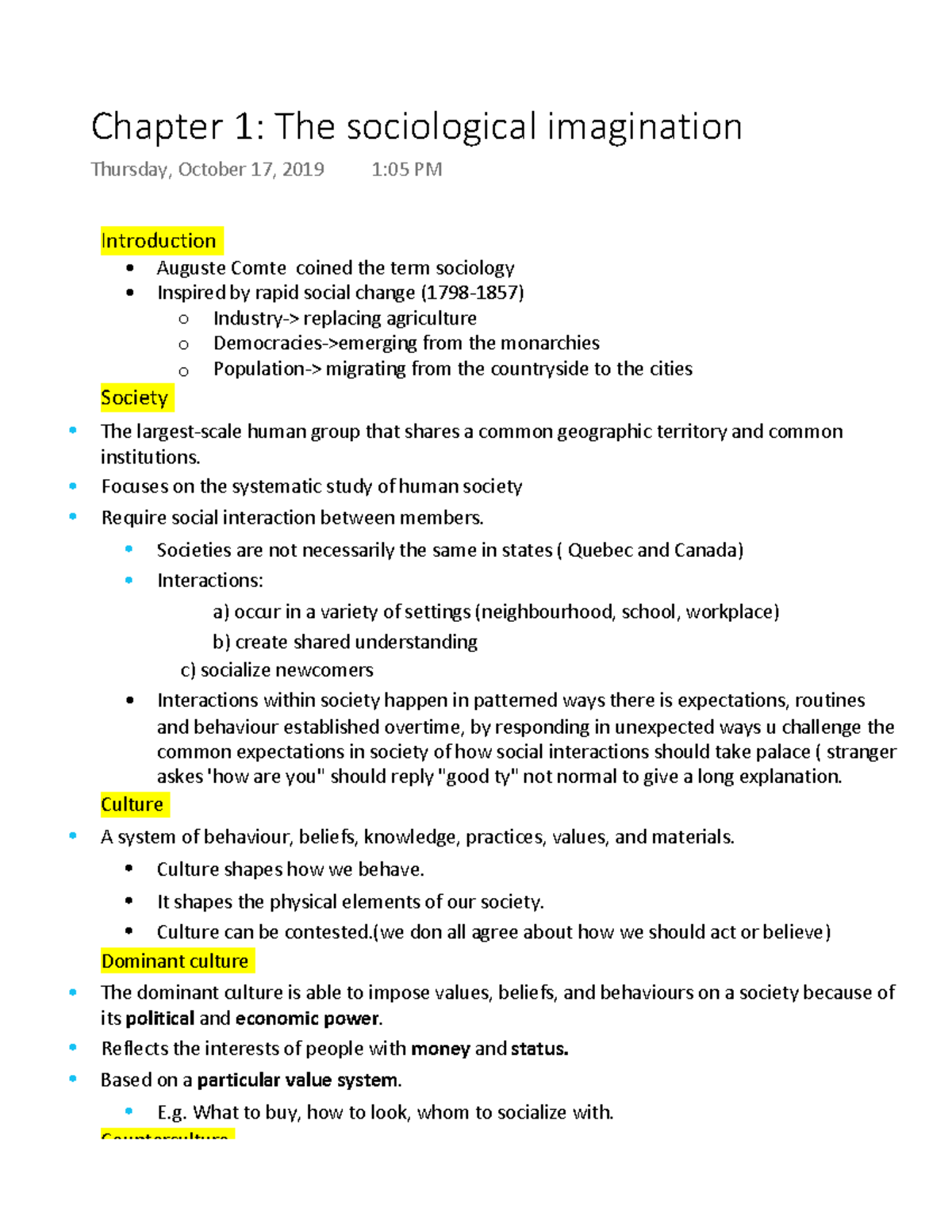 Chapter 1 The Sociological Imagination - Warning: TT: Undefined ...