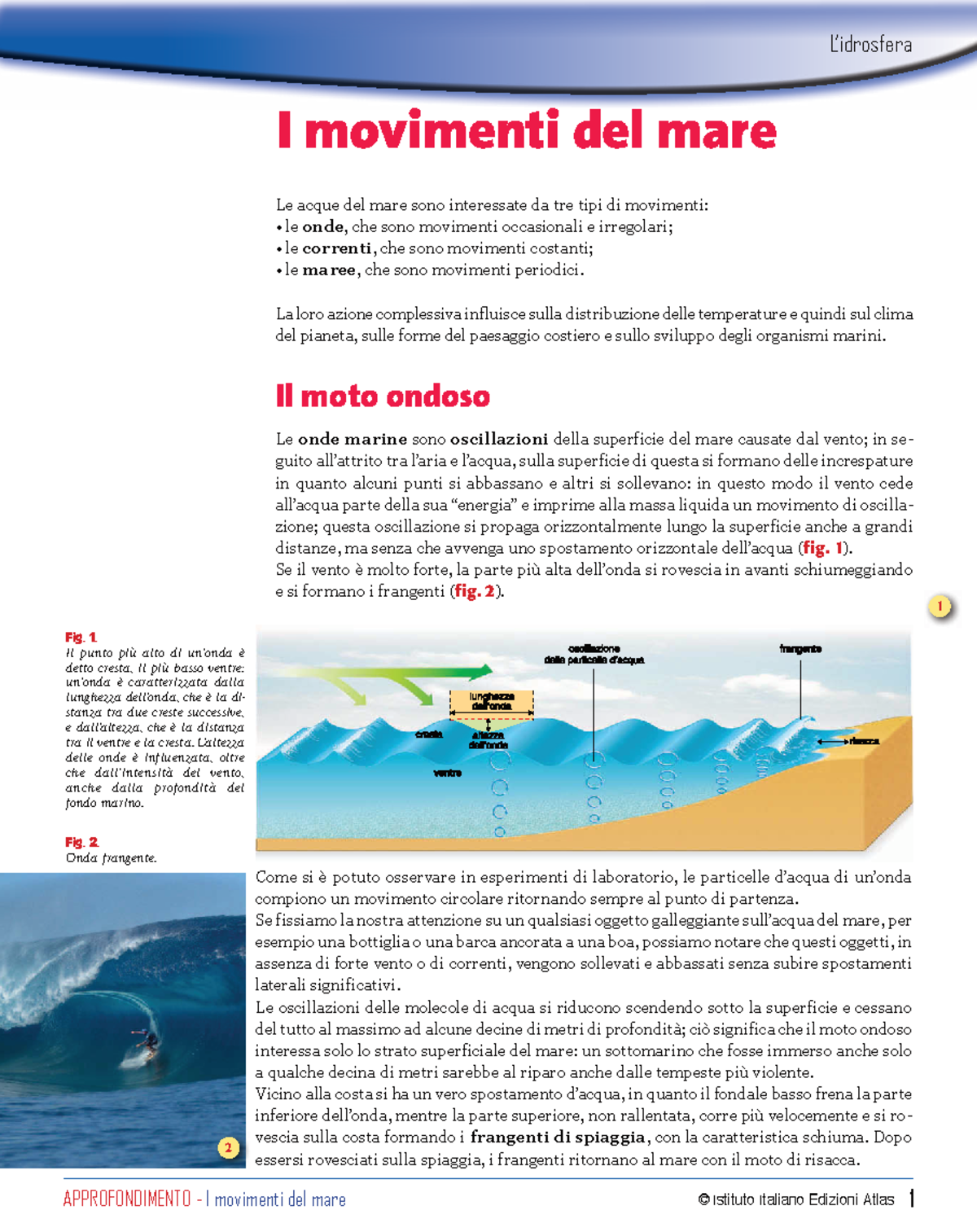 03 Movimenti Mare L idrosfera I Movimenti Del Mare Fig 1 Il Punto 