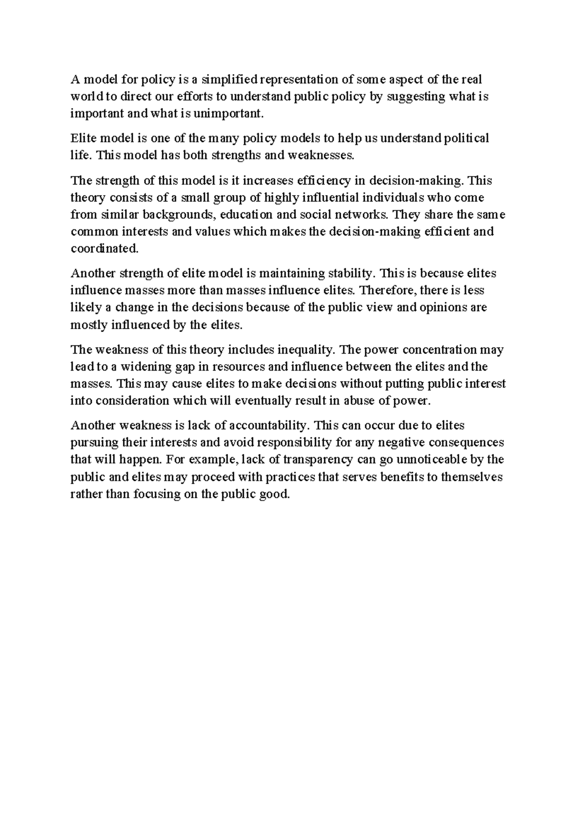 policy model in administration - A model for policy is a simplified ...