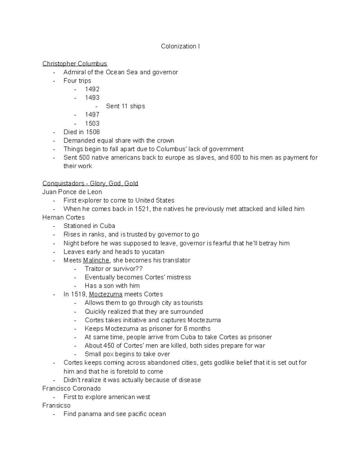 Colonization I. - Colonization I Christopher Columbus - Admiral of the ...