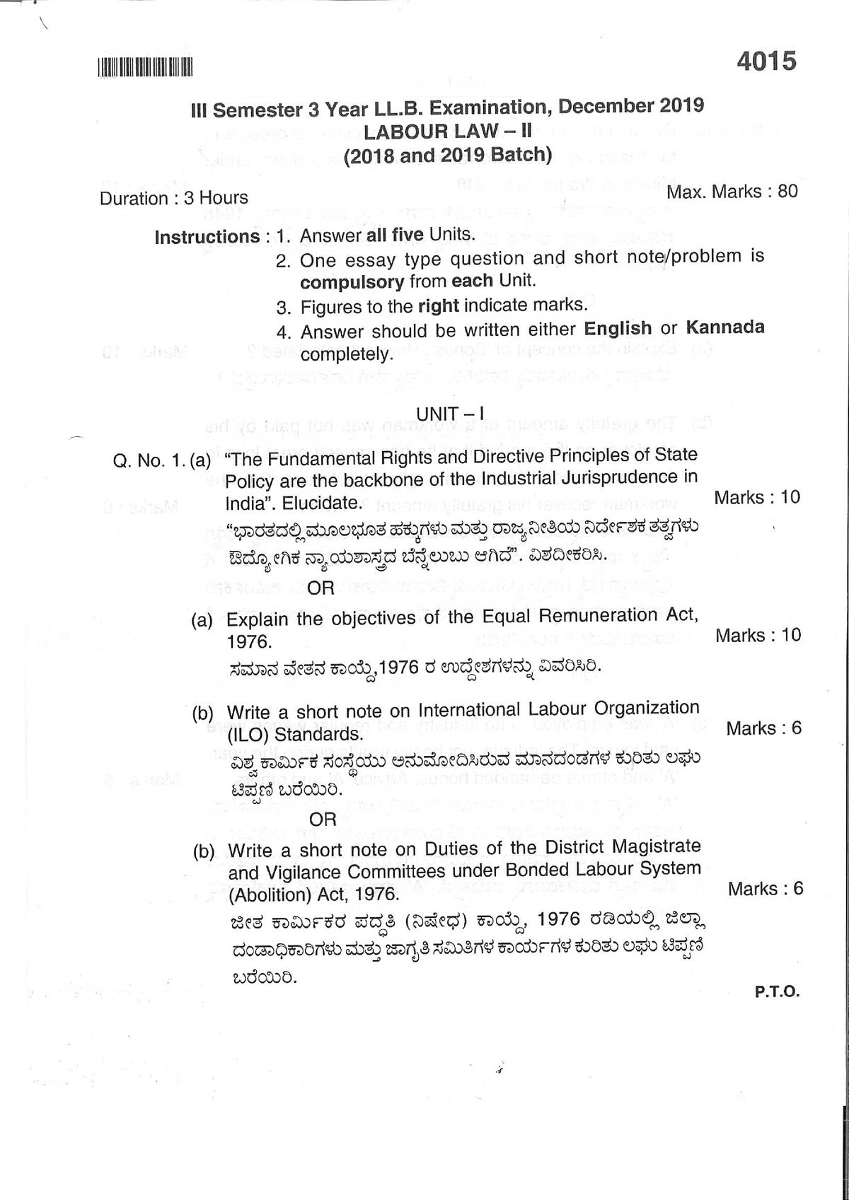 Labour Law-II December 2019 - Labour Law 1 - Studocu