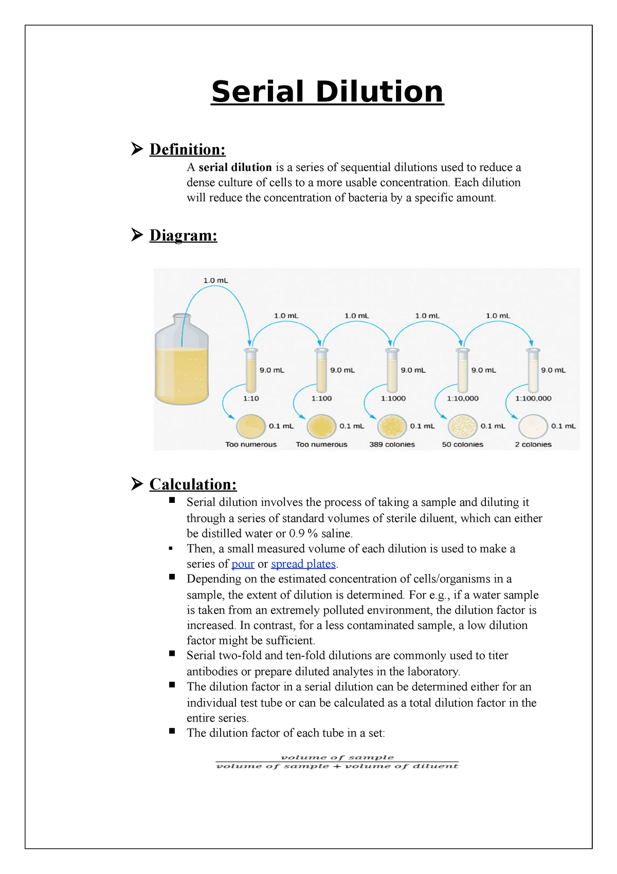 Serial Dilution Pharmaceutical Chemistry IIIA Pharmaceutical StuDocu