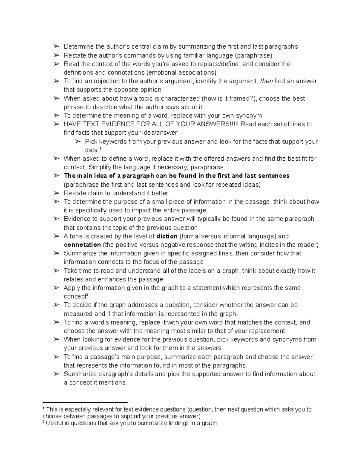 SAT reading section test guide - Determine the author’s central claim ...