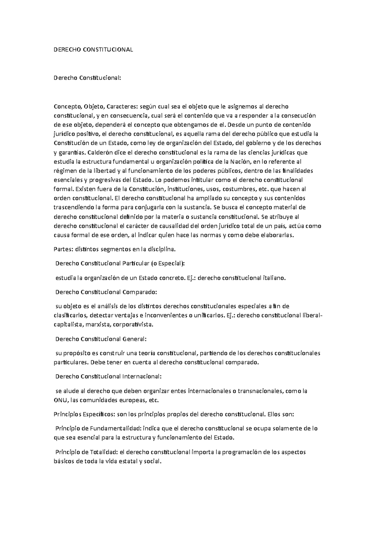 Derecho Constitucional Resumen Completo - DERECHO CONSTITUCIONAL ...