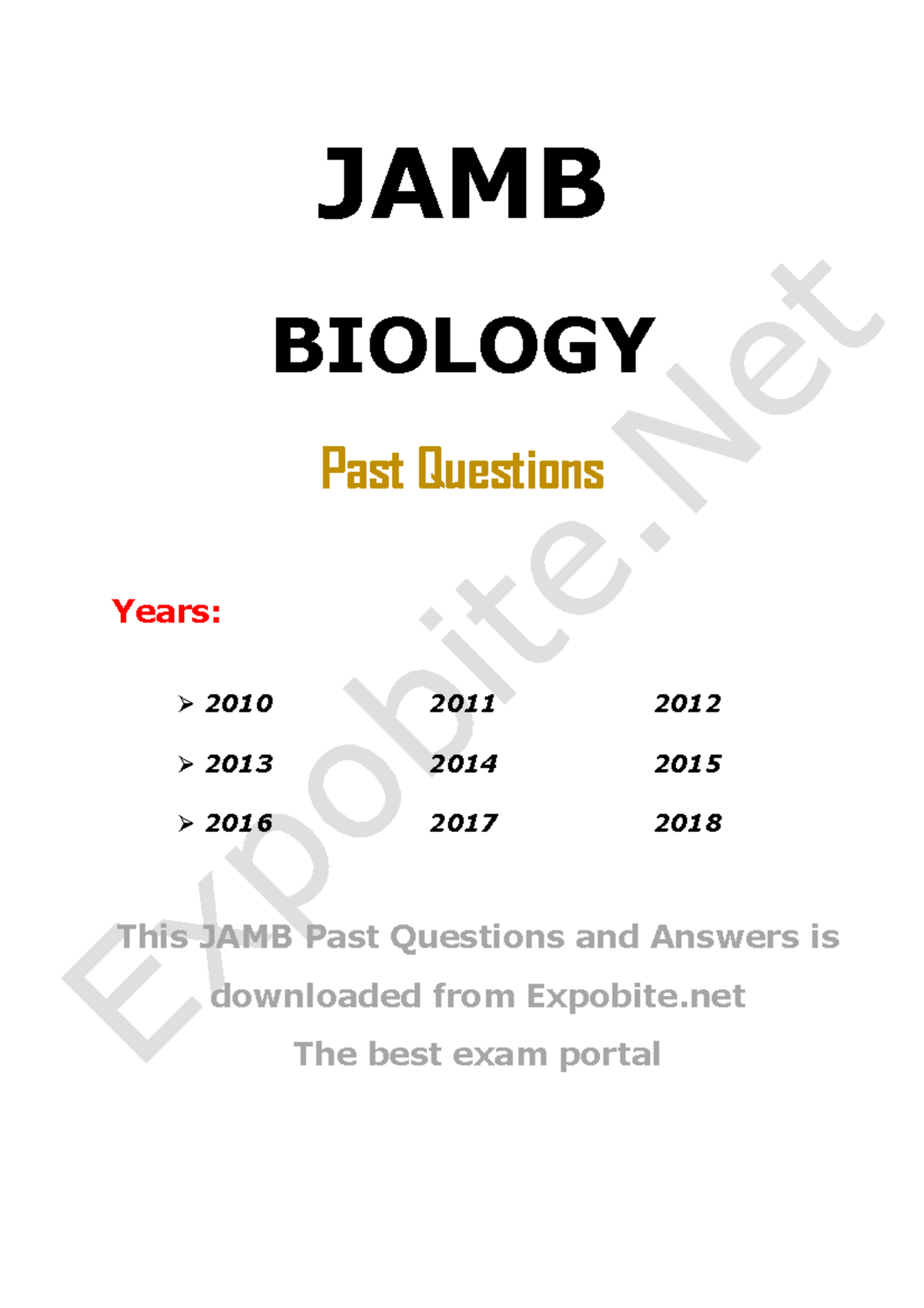 Biology - Shows basic life processes - JAMB BIOLOGY Past Questions ...