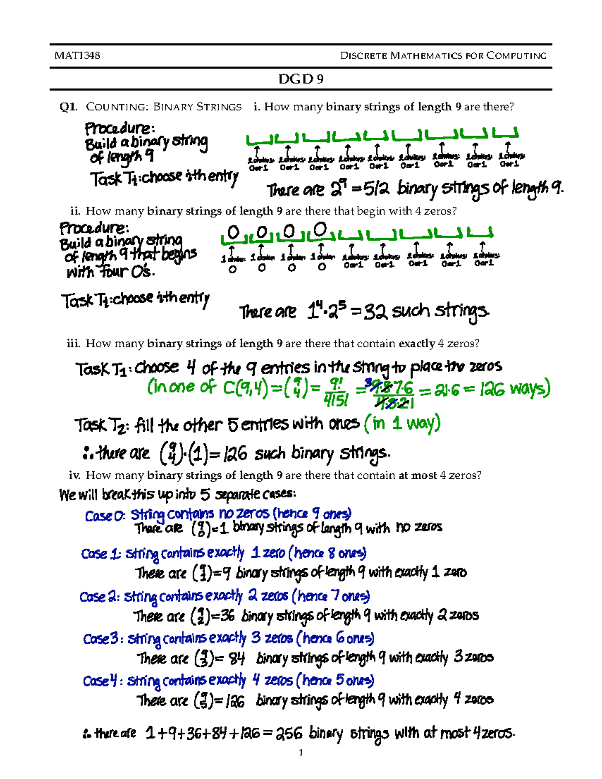 1348-dgd9-solutions - dgd - MAT1348 DISCRETE MATHEMATICS FOR COMPUTING ...