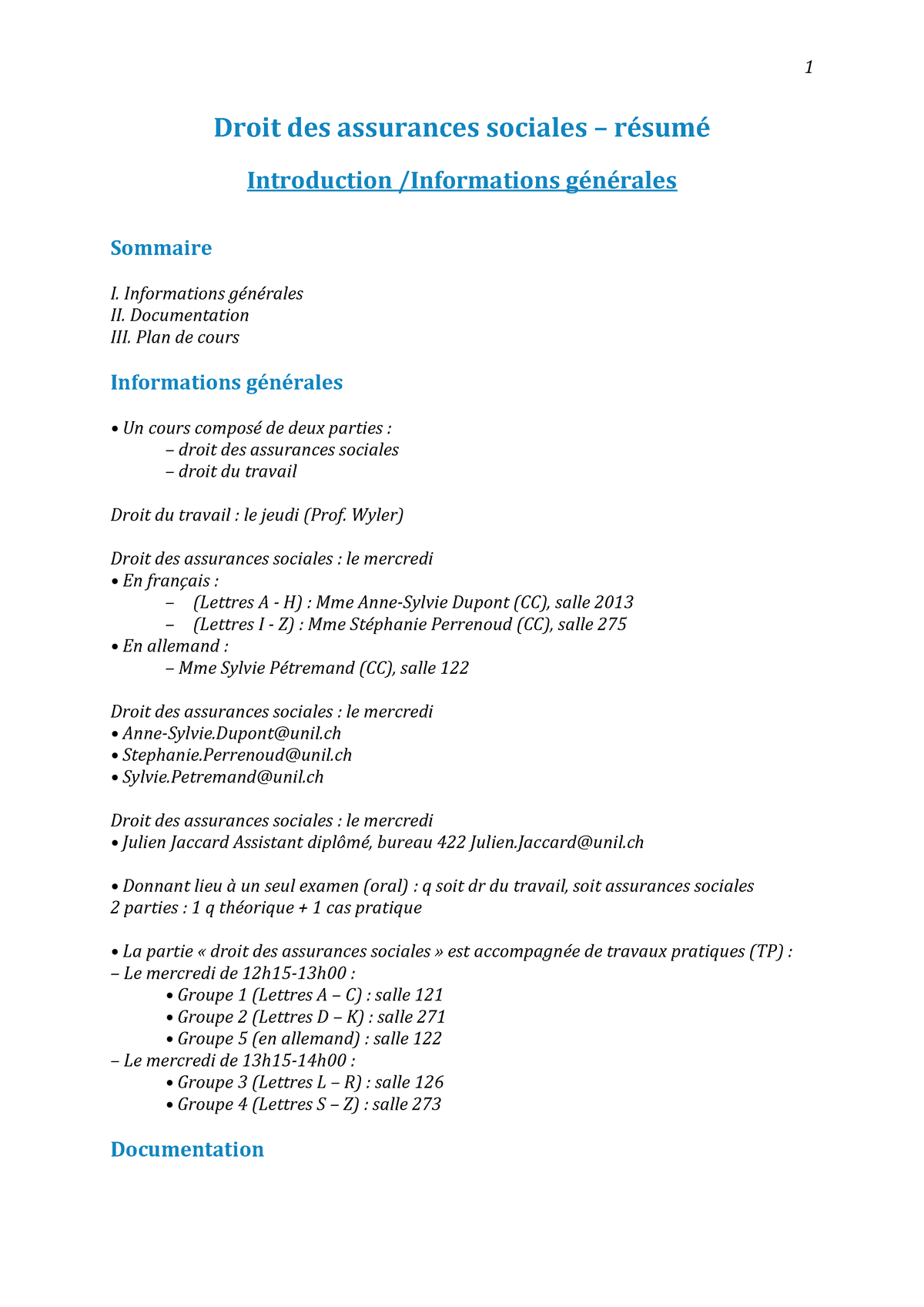 Droit Des Assurances Sociales Resume Unil Studocu