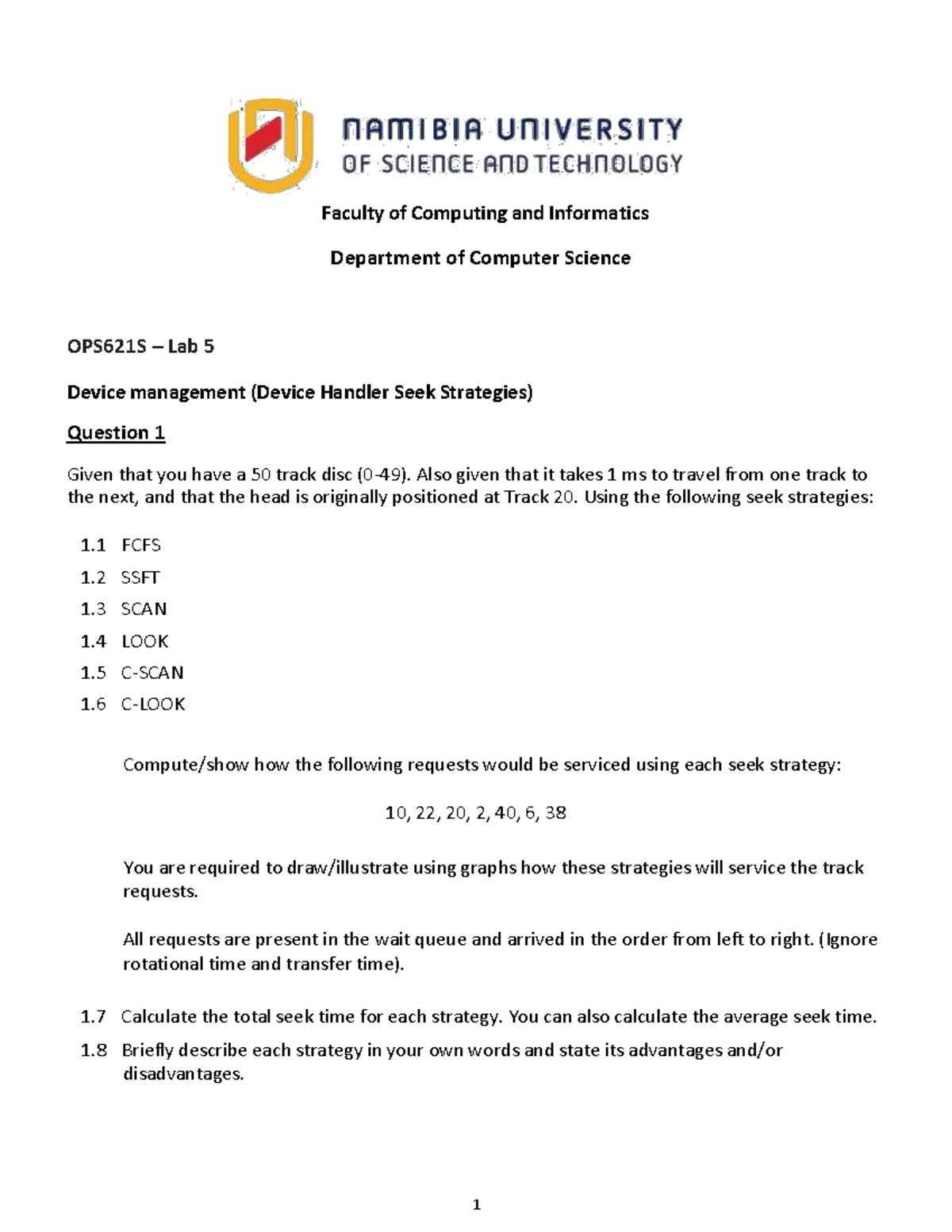 OPS-Lab 5 - This document is a case study for the Operating Systems ...
