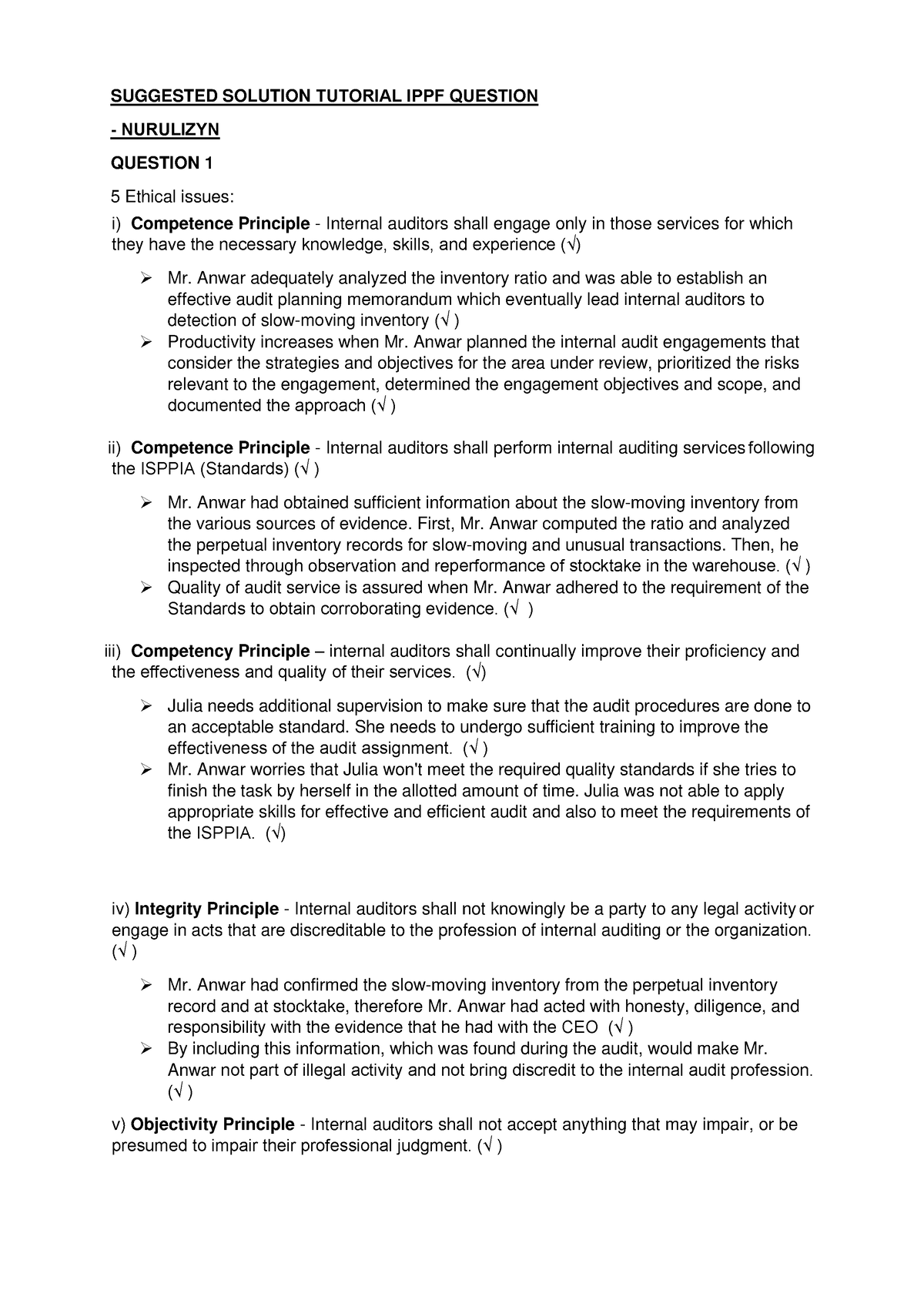 AUD679 IPPF CASE Study Tutor Answer - SUGGESTED SOLUTION TUTORIAL IPPF ...