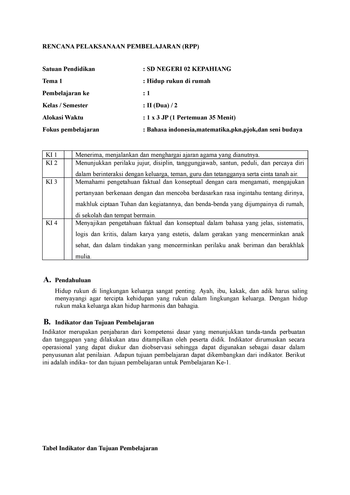 Rencana Pelaksanaan Pembelajaran - RENCANA PELAKSANAAN PEMBELAJARAN ...