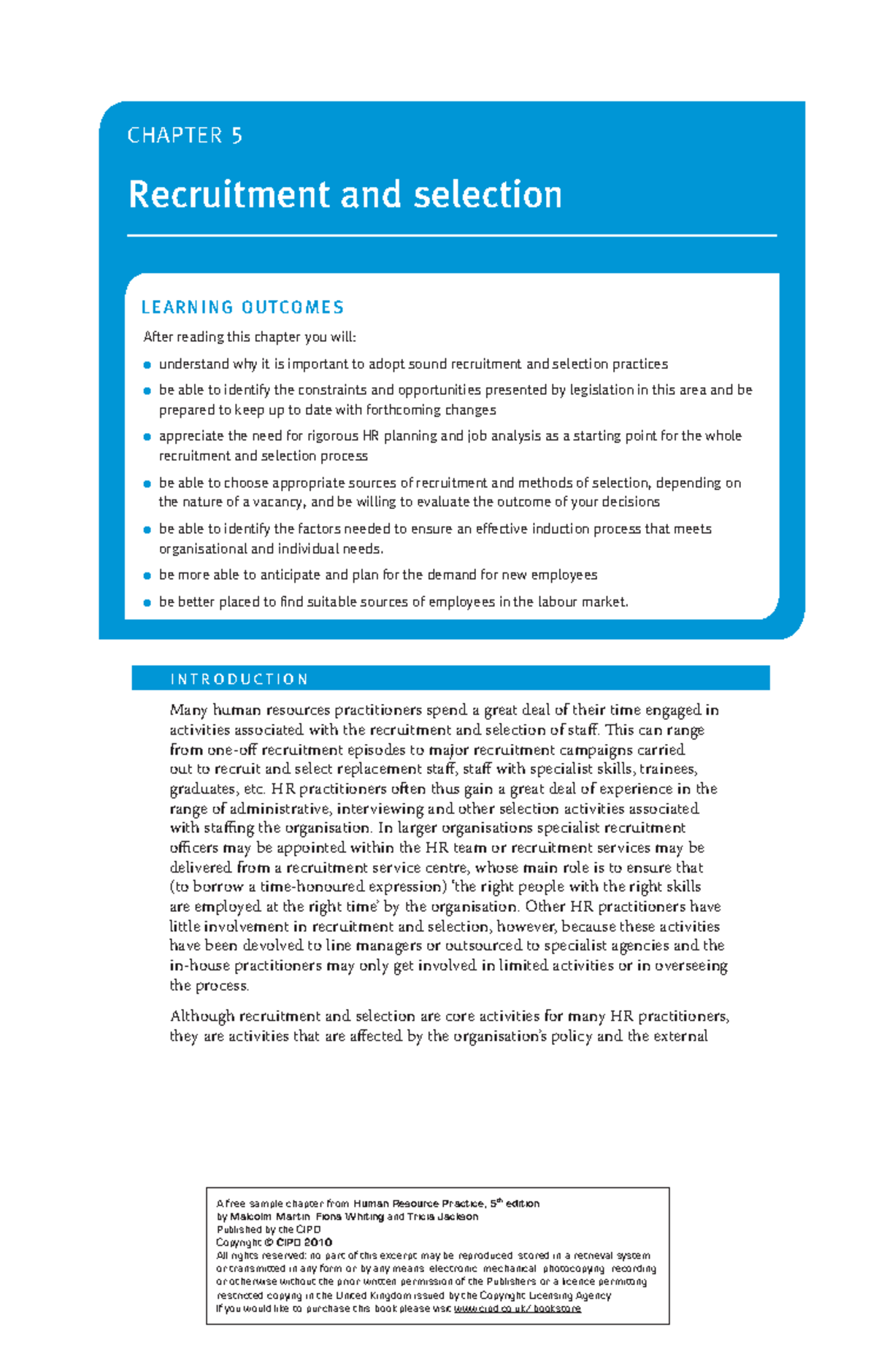 Recruitment and selection notes - A free sample chapter from Human ...