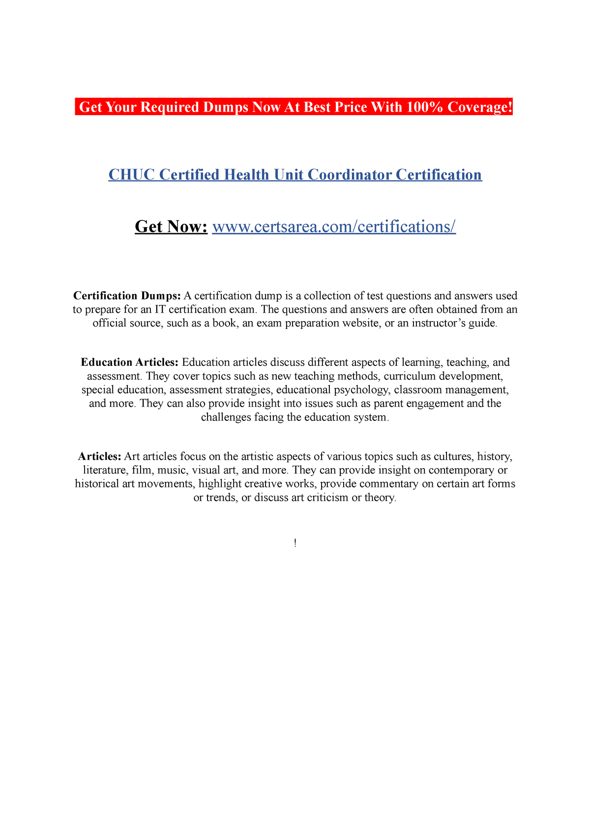CHUC Certified Health Unit Coordinator Certification Get Your