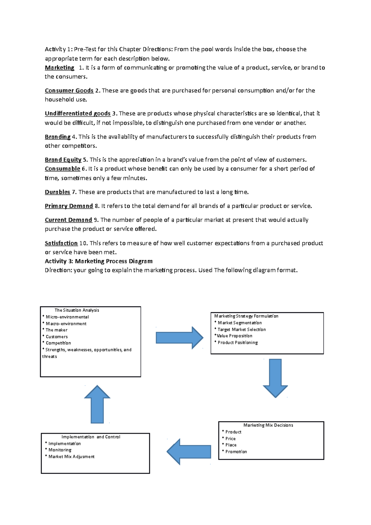 Activity 1- Principles - Activity 1: Pre-Test for this Chapter ...