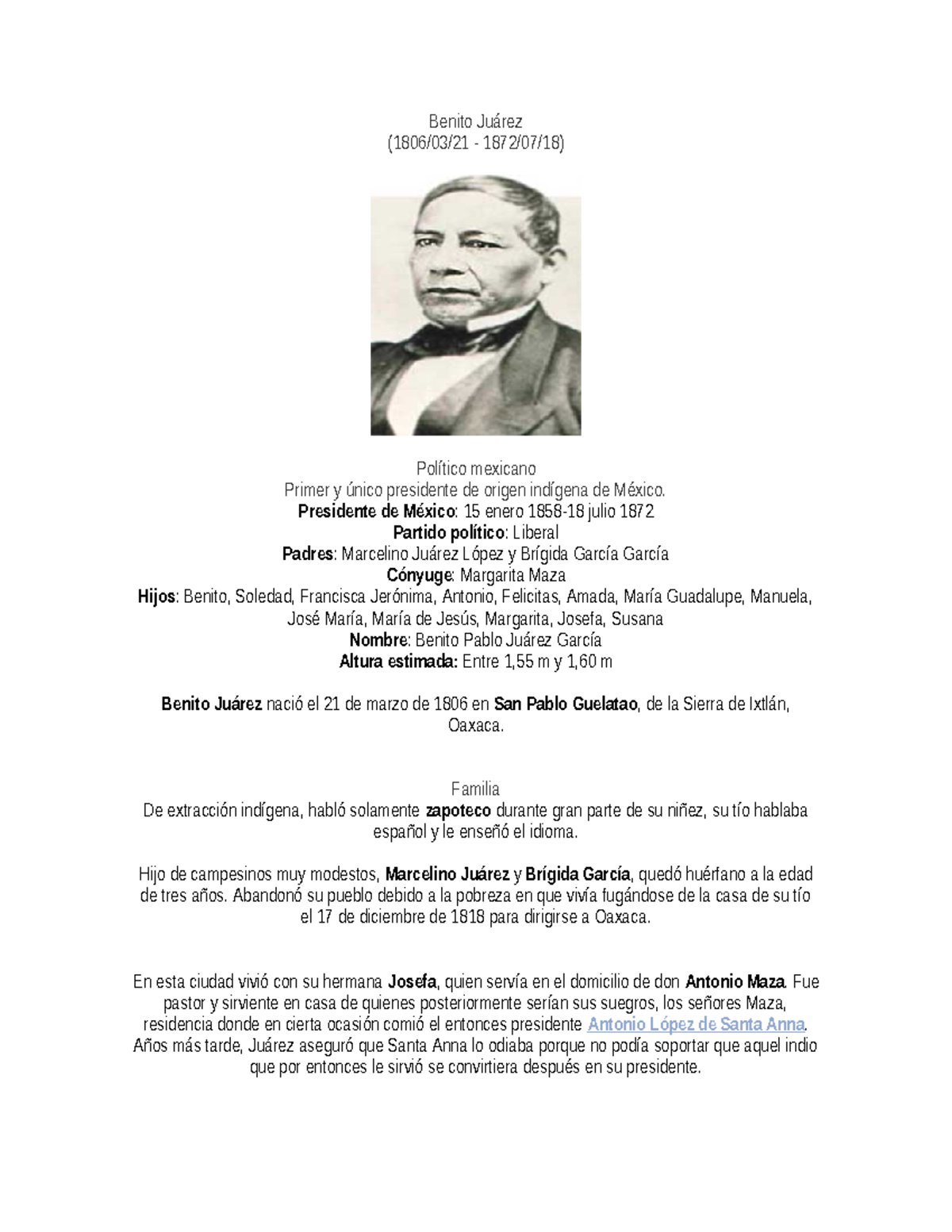 Benito Juárez - Benito Juárez (1806/03/21 - 1872/07/18) Político ...