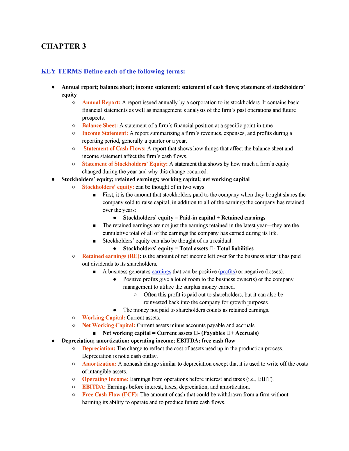 Midterm 1 Study Guide BUS1 170 Fundamentals of Finance SJSU StuDocu
