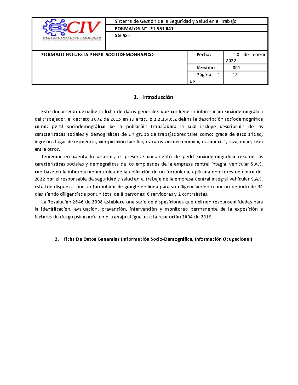 3 - Perfil Sociodemografico - 1. Introducción Este Documento Describe ...