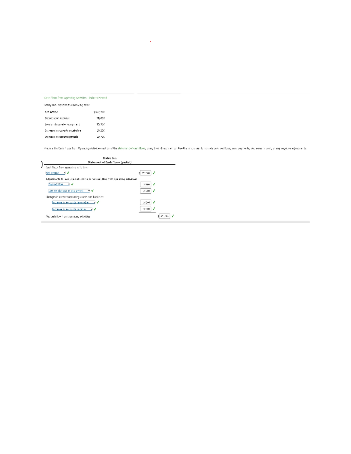 module 8 prob set - Cash Flows from Operating Method Staley Inc ...