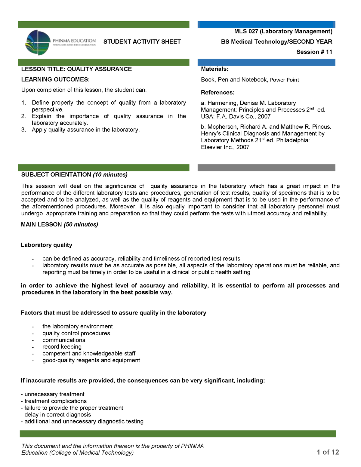 Ansd - MLS 027 Lab Man Module 11 - This document and the information ...