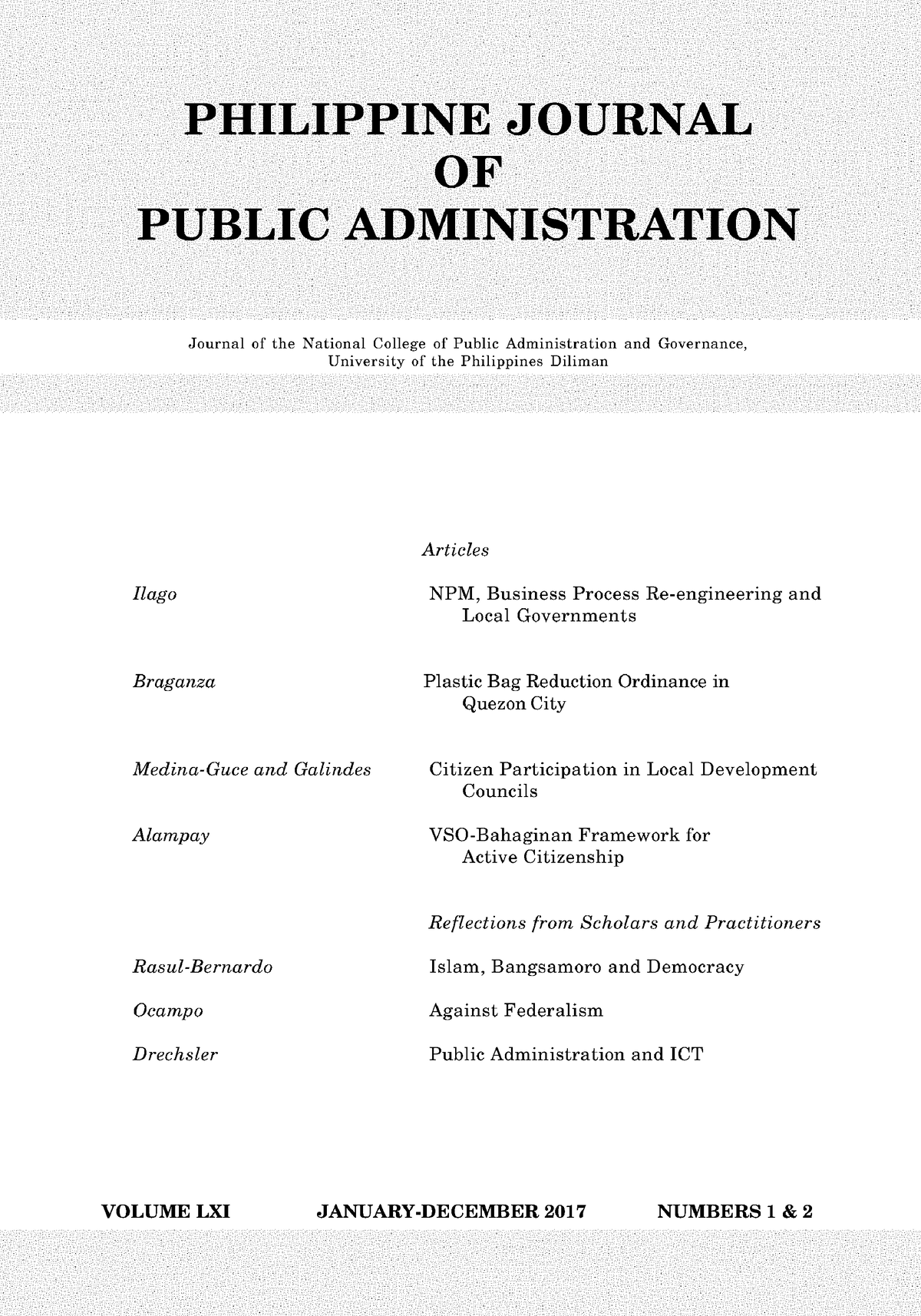 public administration thesis in the philippines