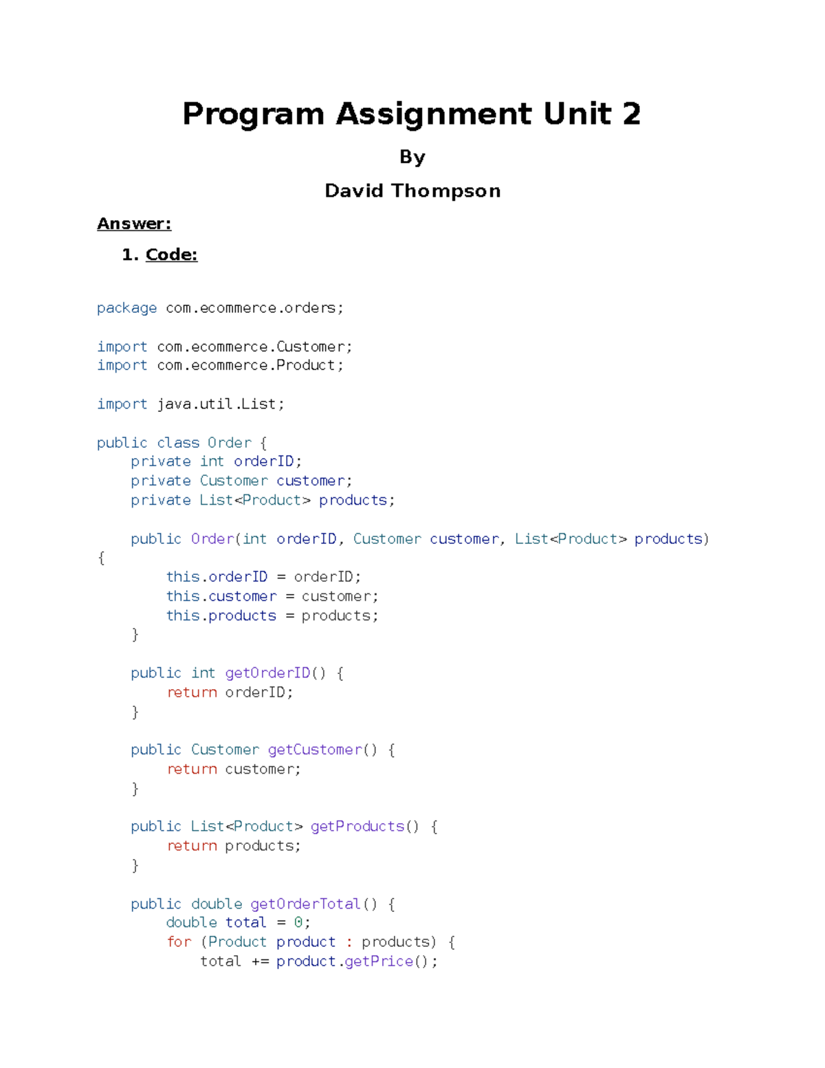 Program Assignment Unit 2 java xx - Program Assignment Unit 2 By David ...