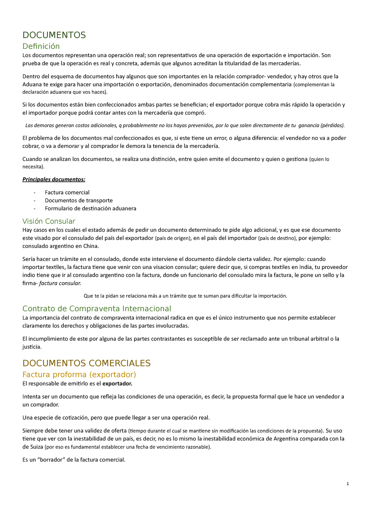 Resumen Parcial - DOCUMENTOS Definición Los documentos representan una  operación real; son - Studocu