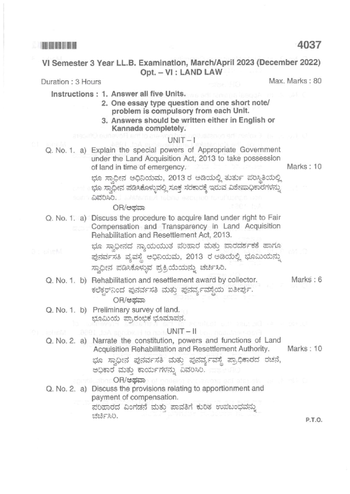C Land Laws Apr202380 - land law question paper - Tech law - Studocu