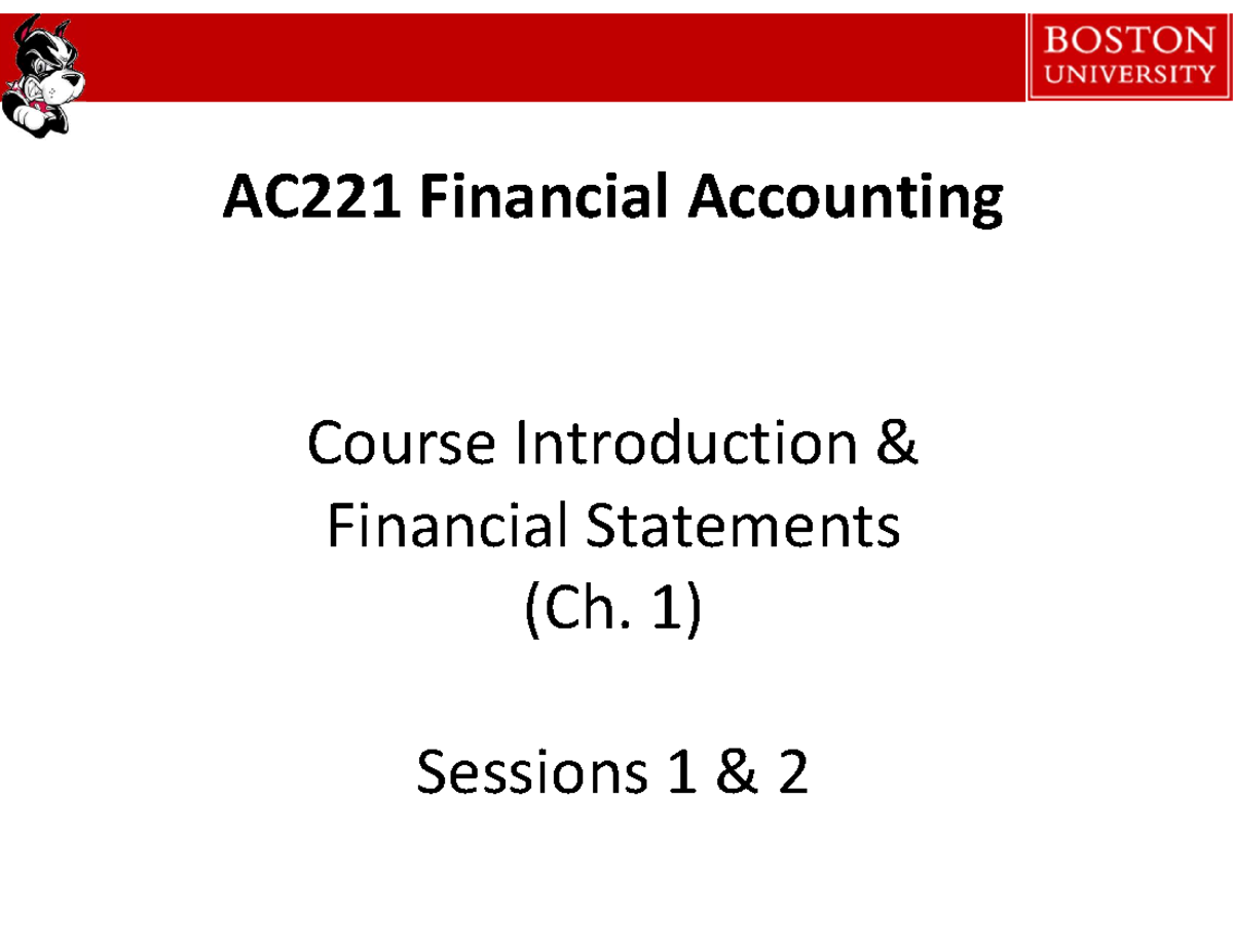 1 Introduction And Accounting As A Tool For Management In Class - AC221 ...