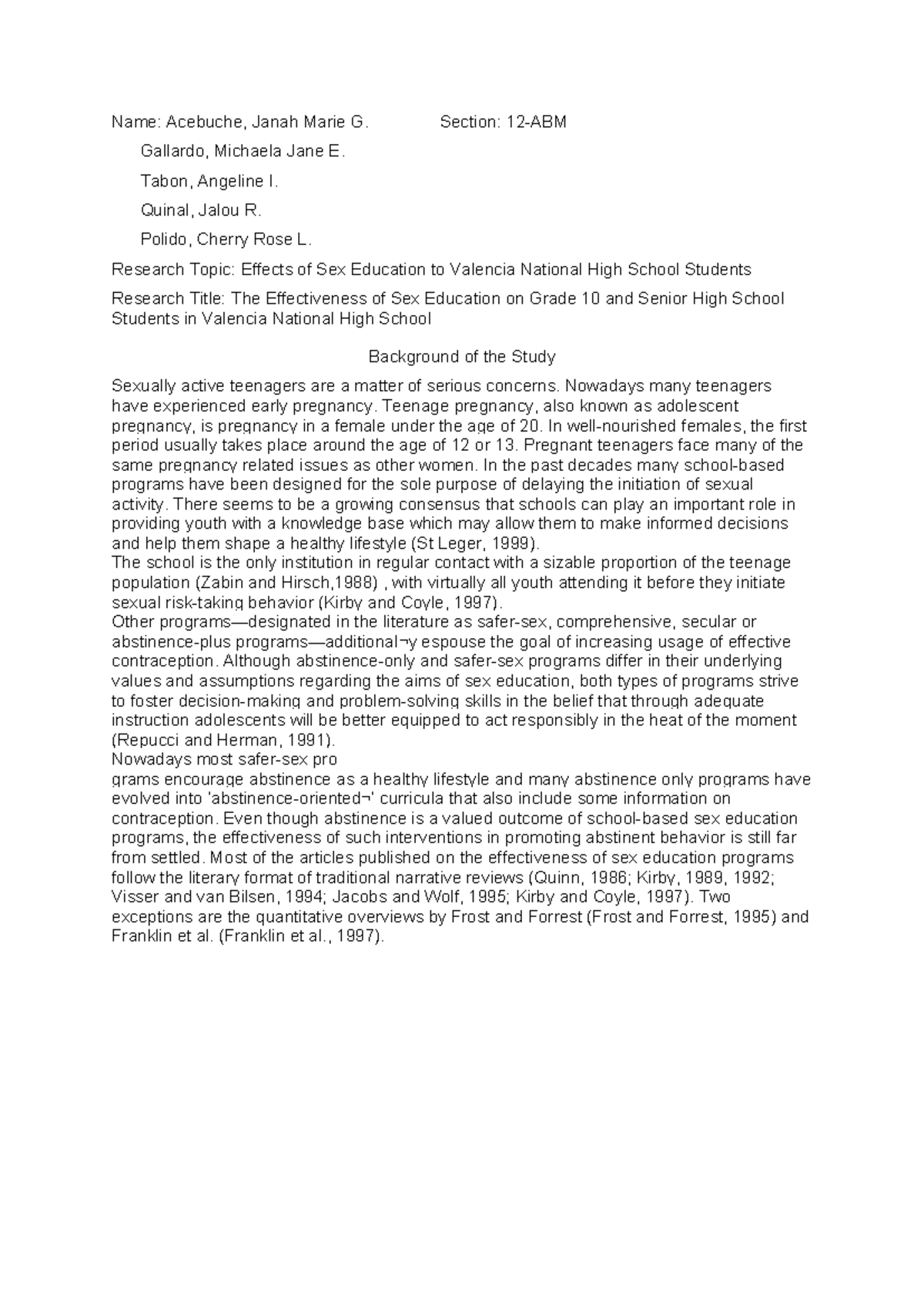 1st Quarter WHAT I CAN DOs - Name: Acebuche, Janah Marie G. Section: 12 ...