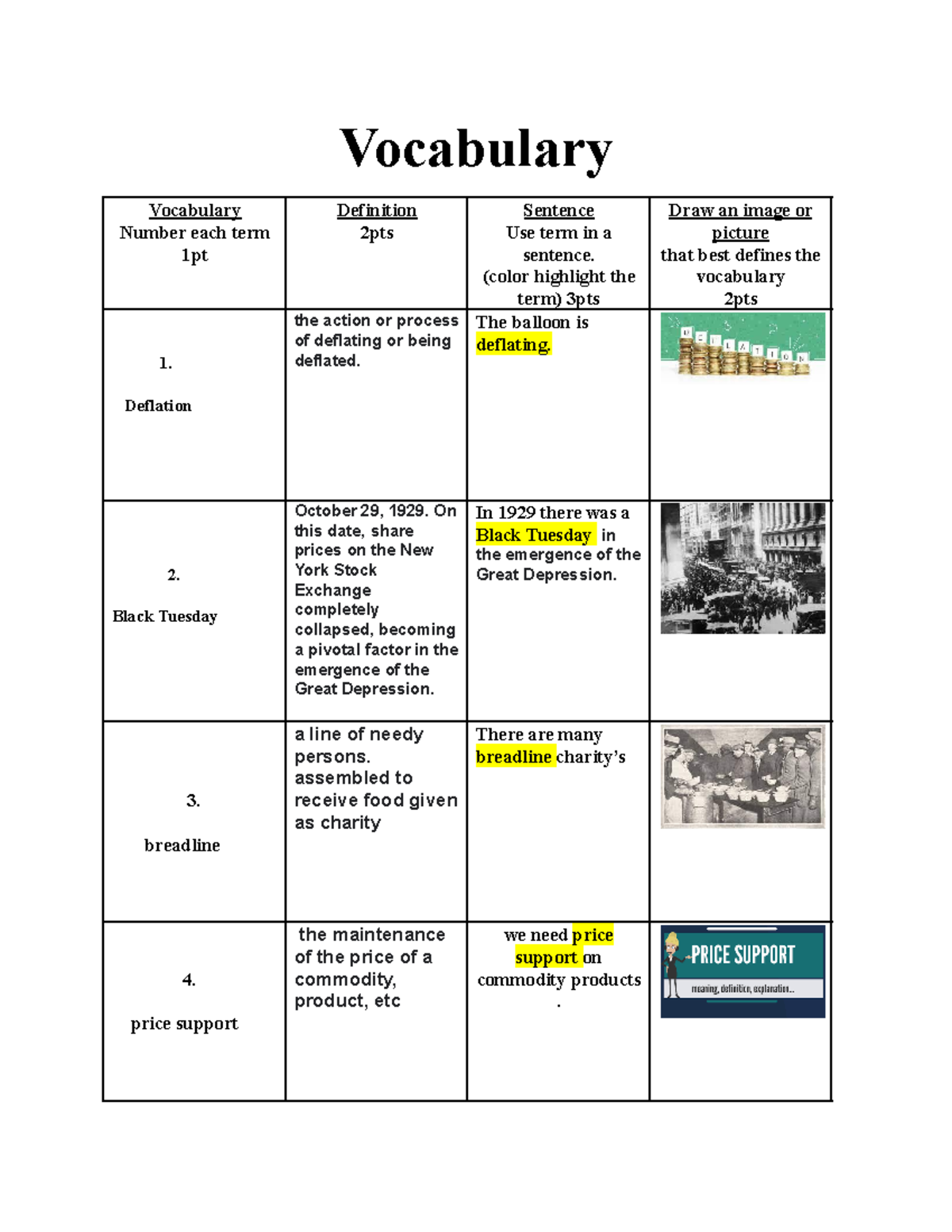 Vocabulary Chart1 They are definitions for vocb that we needed to